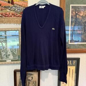 Vintage‎ 70s RARE Lacoste Izod Sweater Adult XL Blue Long Sleeve Men's Pullover
